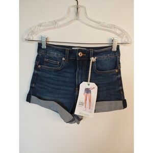 NWT REGENERATION Women's Blue Jean Shorts High RiseMom Sz 0. Casual Outdoor Boho